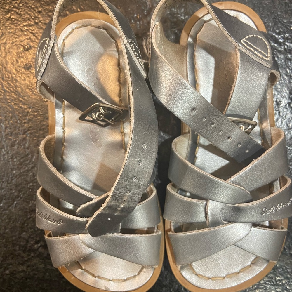Salt water sandals silver size 9